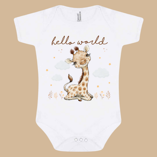 Hello World Baby Vest - Baby Bodysuit